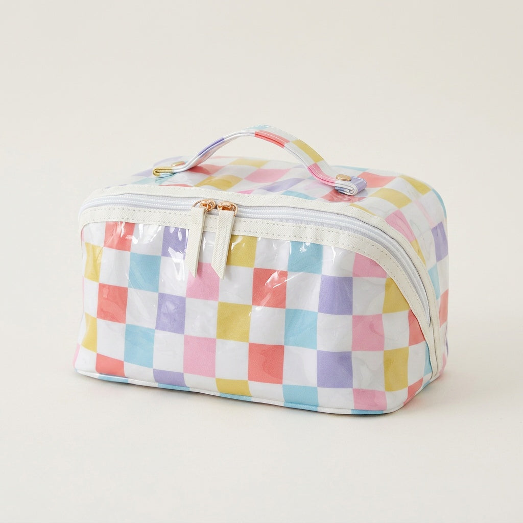 Vanity de Voyage Rayures Rose Corail — BelleTrousse