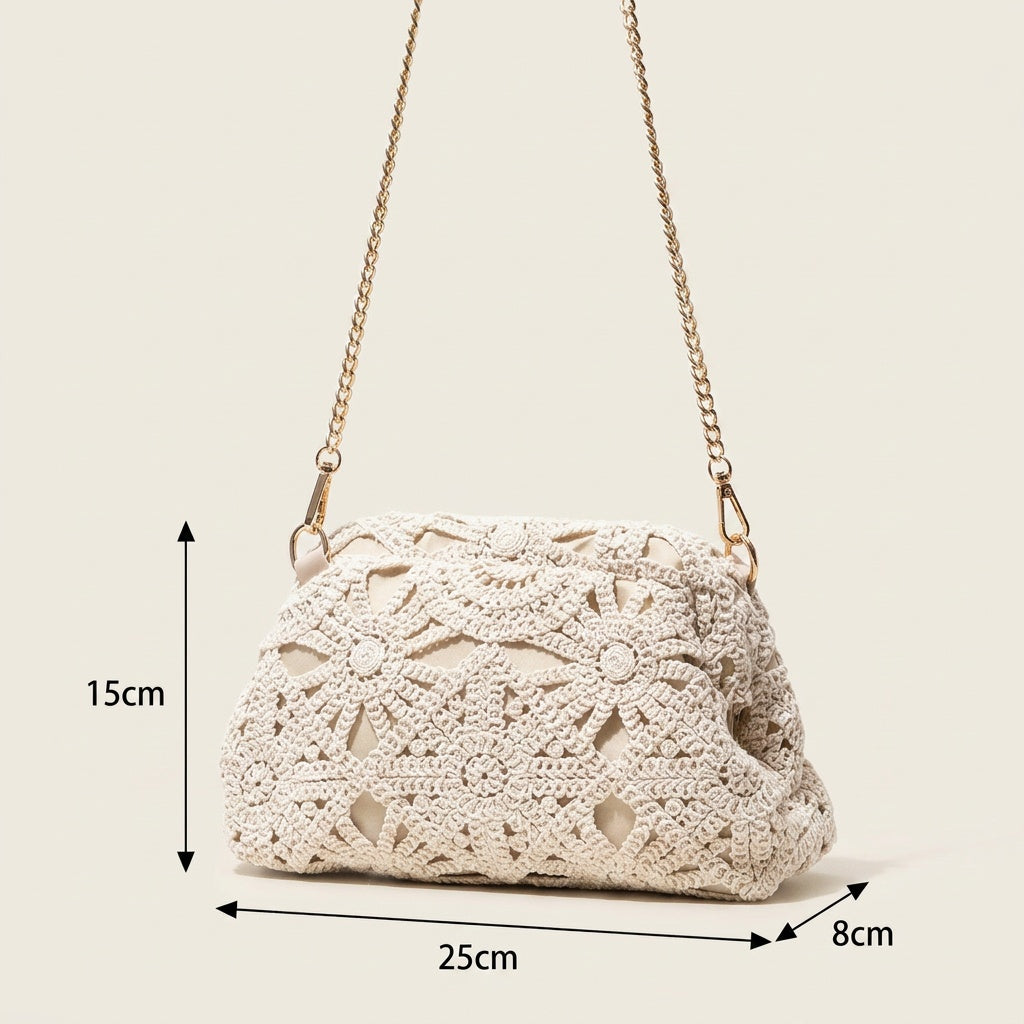 Pochette Tendance Crochet Doré Chaîne — BelleTrousse