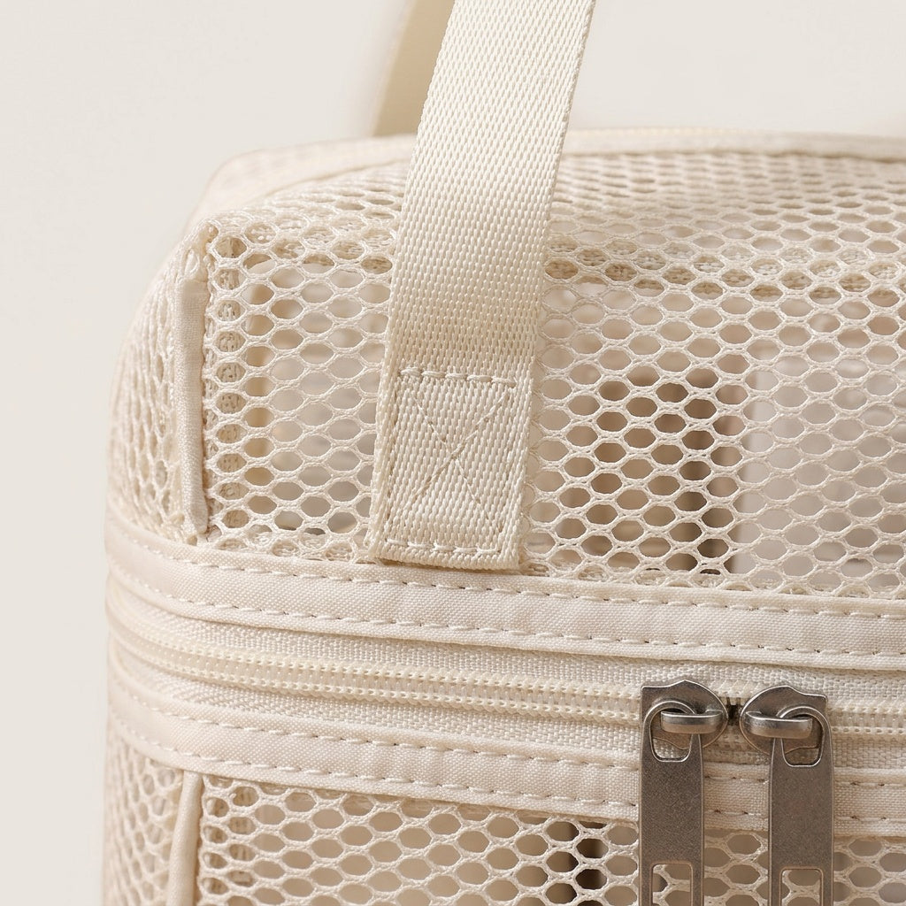 Set 2 Organisateurs Transparents Mesh Crème — BelleTrousse