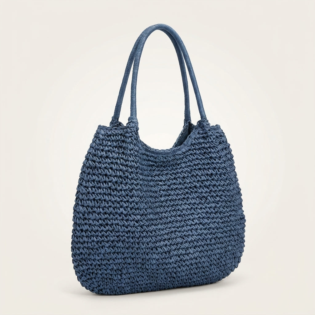 Sac de Plage Raphia Tressé Natural — BelleTrousse