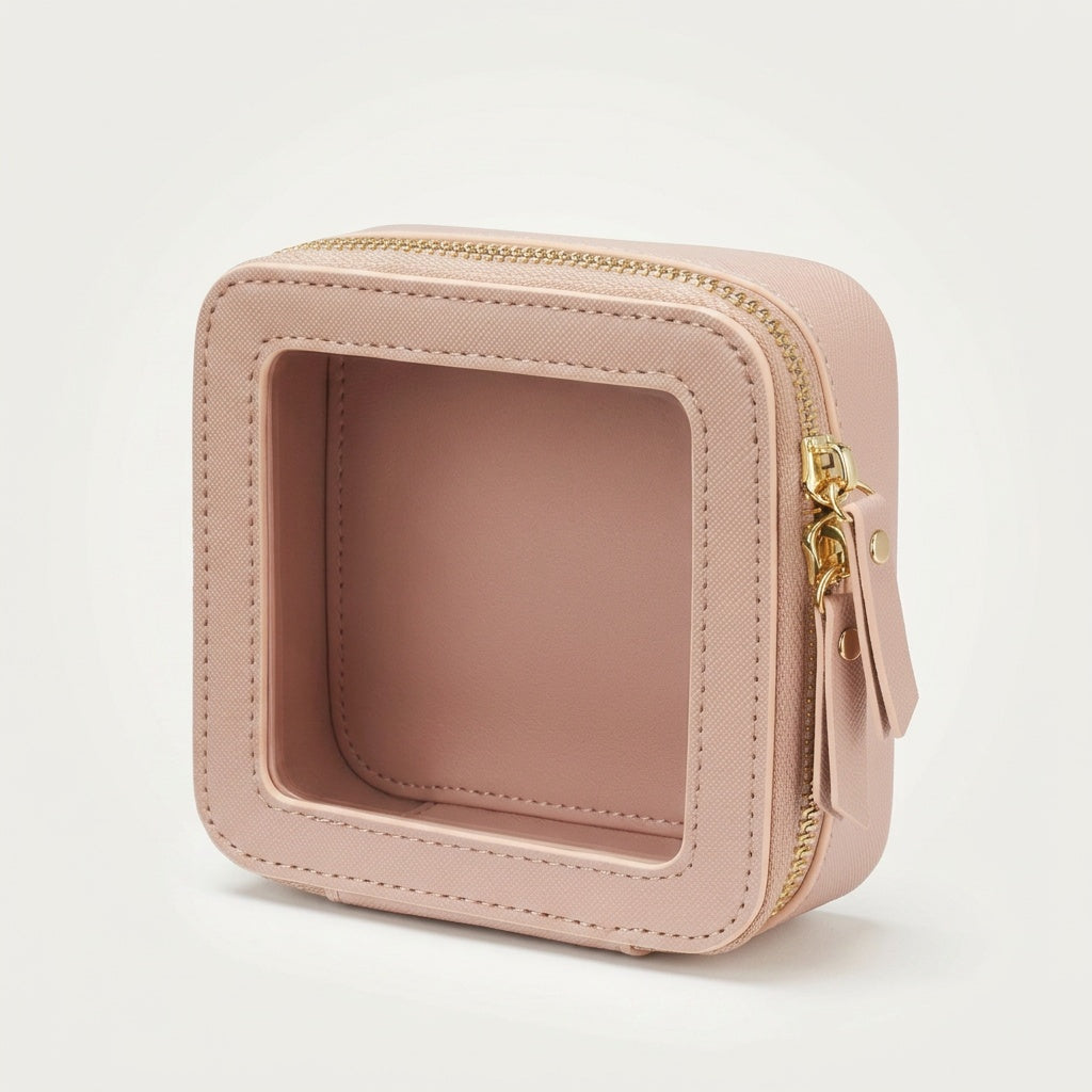 Organisateur Transparent Cuir Blanc Doré — BelleTrousse