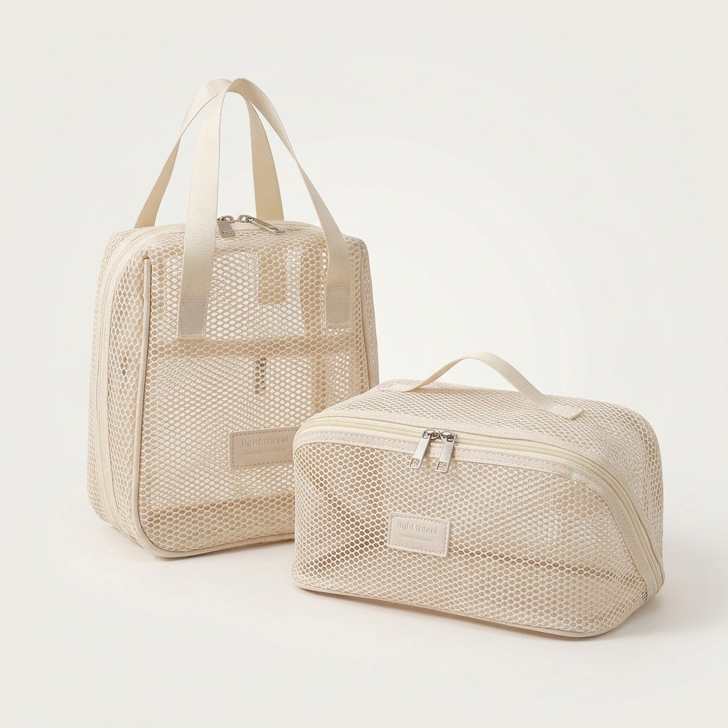 Set 2 Organisateurs Transparents Mesh Crème — BelleTrousse