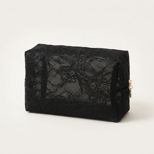 Trousse de Maquillage Broderie Florale Ivoire — BelleTrousse