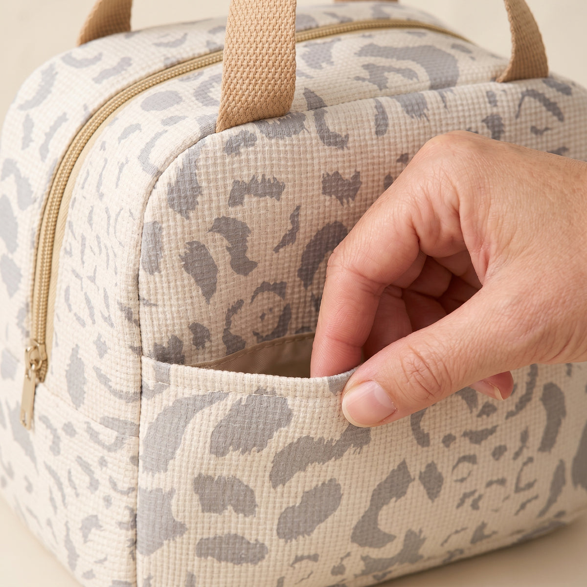 Vanity de Voyage Imprimé Léopard Beige — BelleTrousse